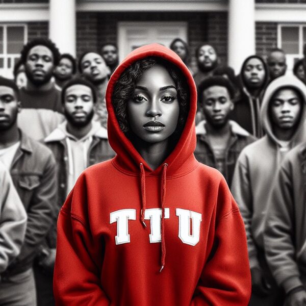 red hoodie girl